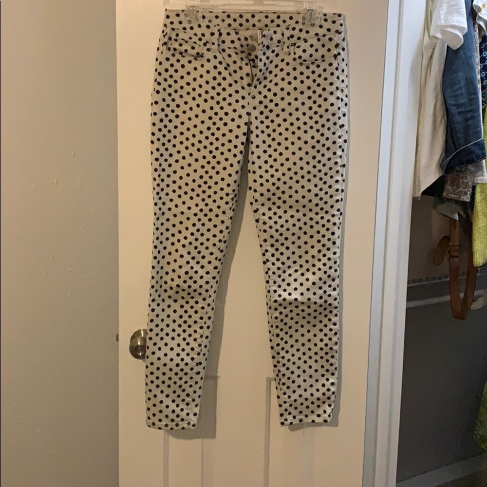 Ann Taylor Loft Polka Dot skinny jeans